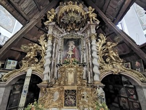 Altar wall, Pilgrimage Church of the Assumption of the Virgin Mary in Sammarei, Passau district,