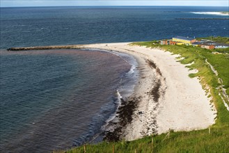 View from the Oberland, Youth Hostel, House of Youth in the Unterland on the North Beach, red water