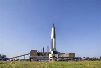 Model of the Aggregat 4 (V 2) rocket. Historical-Technical Museum, Peenemünde Monument Landscape.