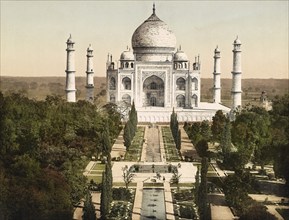 Agra. Taj Mahal, India, digitally restored reproduction from a 19th century original, record date