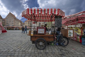 Coffee-bike on the main market square, Nuremberg, Middle Franconia, Bavaria, Germany, Europe