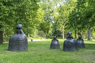 The sculpture group Las Meninas in the Hofgarten State Capital Düsseldorf, North Rhine-Westphalia,