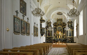 Maria Waldrast pilgrimage monastery of the Servite Order, pilgrimage church, interior view, Matrei