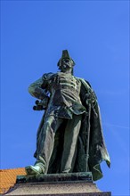 Monument to Baron Ludwig von der Tann, market square, Tann, Ulstertal, Wartburgkreis, Hessian Rhön,