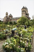 Romanesque monastery church, Benedictine Abbey Maria Laach, Eifel, Rhineland-Palatinate, Germany,