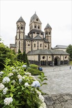 Romanesque monastery church, Benedictine Abbey Maria Laach, Eifel, Rhineland-Palatinate, Germany,