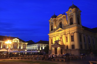 Banat, Timisoara, Timisoara, Old Town, Catholic Cathedral at Piata Unirii, Unification Square,