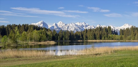 Hegratsrieder See near Füssen, Allgäu Alps, snow, Allgäu, Bavaria, Germany, Europe