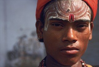 Portrait of a hindu ascetic in Rajasthan, India, Asia