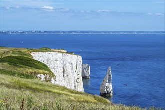 White Cliffs of Old Harry Rocks Jurassic Coast, Dorset Coast, Poole, England, United Kingdom,