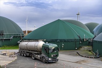 Biogas plant, the gas is produced from various biomass, including waste from the food industry,