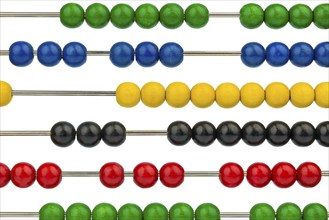 Abacus with colourful beads, symbolic photo for finance, calculation and accounting, studio