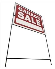 Right facing garage sale yard sign isolated on a white background