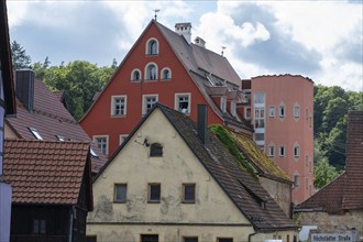 Gabled houses, Betzenstein, Upper Franconia, Bavaria, Germany, Europe