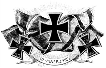 The Iron Cross, donated by the Hohenzollern King Frederick William III, war decoration in the wars