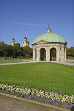 Europe, Germany, Bavaria, Munich, City, Hofgarten, Temple of Diana and Theatine Church, Hamburg,