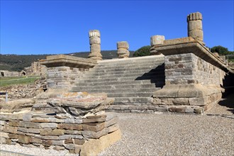 Temple at Baelo Claudia Roman site, Cadiz province, Spain, Europe