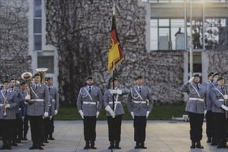 Soldiers from the Bundeswehr Guard Battalion, photographed during a reception with military honours