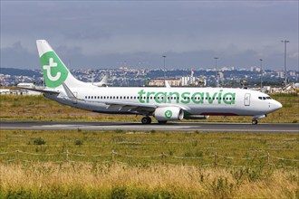 A Boeing 737-800 aircraft of Transavia France with the registration F-HUYB at Paris Orly Airport,