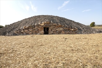 Modern-day neolithic style long Barrow burial chamber for storing cremation urns All Cannings, near