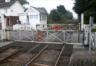 Manually operated railway level crossing at Cantley, Norfolk, Suffolk