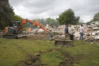 House being demolished, Shottisham, Suffolk, England, United Kingdom, Europe