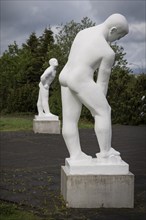 Sculptures by sculptor Ásmundur Sveinsson in front of Museum Ásmundarsafn, Reykjavík, Iceland,