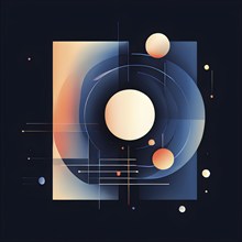 Minimalist illustration, abstract wallpaper as symbol for technical objects, AI generated