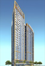 Three dimensional rendering of Modern high-rise building, AI generated