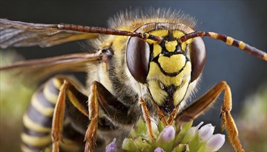 Animals, insect, symbol, close-up of a hornet, Vespa crabro, AI-generated, AI-generated, AI