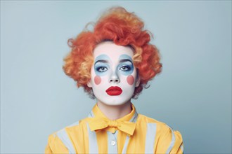 Woman with clown makeup. KI generiert, generiert AI generated