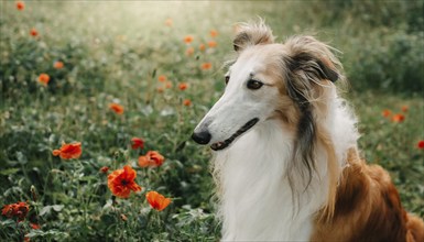 Pets, dog, borzoi, greyhound, recognised Russian dog breed, AI-generated, AI-generated, AI