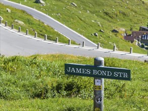 James Bond Goldfinger curve viewpoint on the Furka Pass. Scenes for the James Bond film Goldfinger