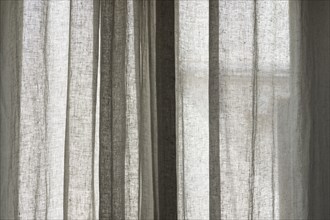 Linen curtain, Stuttgart, Germany, Europe