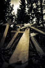 Grave cross in Wald, Kempten, Oberallgäu, Bavaria, Germany, Europe