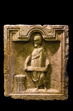 Stele of Togatus with scrolls, 3rd century, Tergestino Lapidarium, Castle of San Giusto, medieval