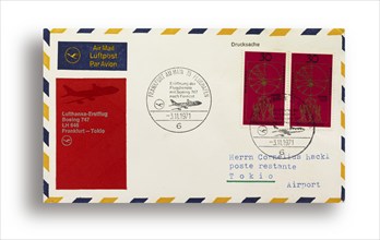 First flight letter, first flight cover, Lufthansa first flight LH646 with Boeing 747 from