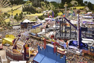 Amusement park, funfair, Ferris wheel at Miniatur Wunderland in Hamburg, Germany, Europe