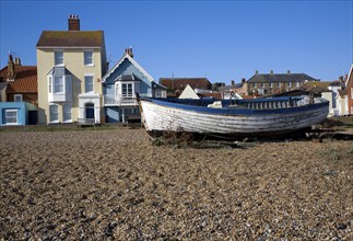 Fishing boats on the beach, Aldeburgh, Suffolk, England, United Kingdom, Europe