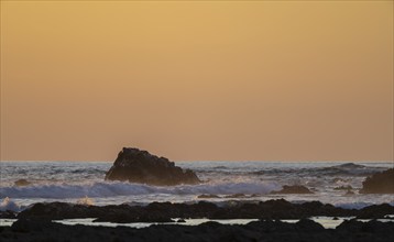 Evening mood, Marino Ballena National Park, coast with waves, South Pacific Ocean, Puntarenas