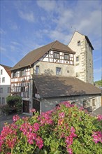 Historic tower house, building, tower, Stettener Straße, Meersburg, Obersee, Lake Constance, Lake