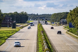 Goch border crossing, A57 motorway, from Germany to the Netherlands, little traffic, North