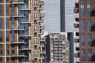 New residential tower blocks in the Katendrecht neighbourhood, Feijenoord district in Rotterdam, on