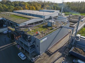 Digester, pipelines of the biogas plant of the company Reterra, biogas is produced in a digester