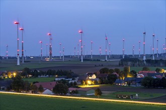 Wind farm, at the village of Elisenhof, belongs to Bad Wünnenberg, Paderborn district, OWL, North