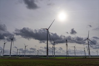 Wind farm, east of the town of Bad Wünnenberg, OWL, North Rhine-Westphalia, Germany, Europe