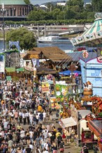 The Rhine Fair in Düsseldorf, in the Rhine meadows in the Oberkassel district, on the Rhine, North