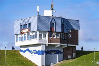 Dyke walk on the East Frisian coast near Norddeich, Lower Saxony, Germany, Europe