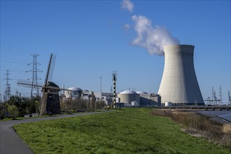 The Doel nuclear power plant on the Scheldt, one of two nuclear power plants in Belgium, consists