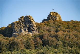 The Bruchhauser Steine, in the Hochsauerland district, rock formations with four main rocks, on the